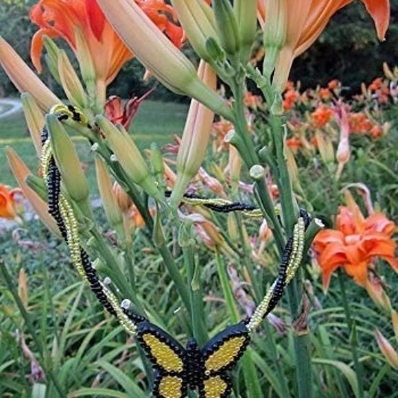 Wooden Beaded Butterfly Necklace handmade handcrafted - Picture 7 of 7